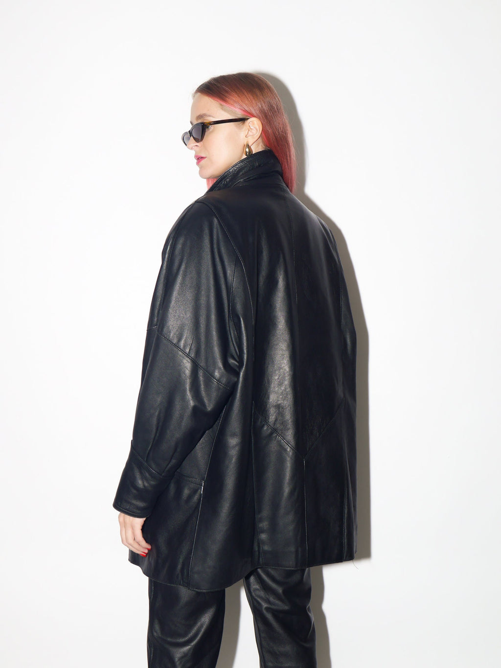 VINTAGE black leather jacket 1980s by Victor Sanjuan from Barcelona | black vintage leather jacket | Hailey Bieber leather jacket