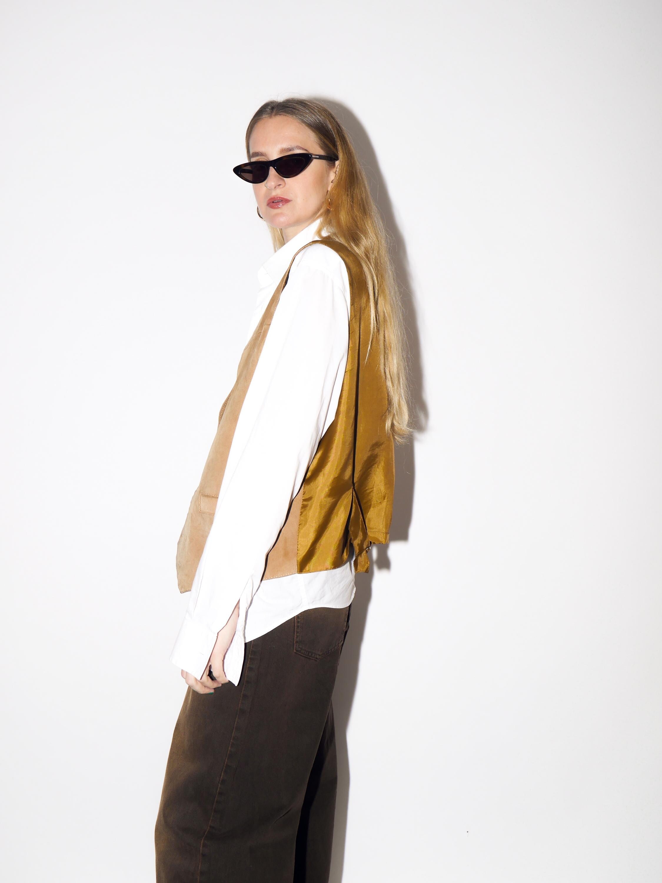 VINTAGE Caramel Suede Vest from 1980s by John F. Gee ®