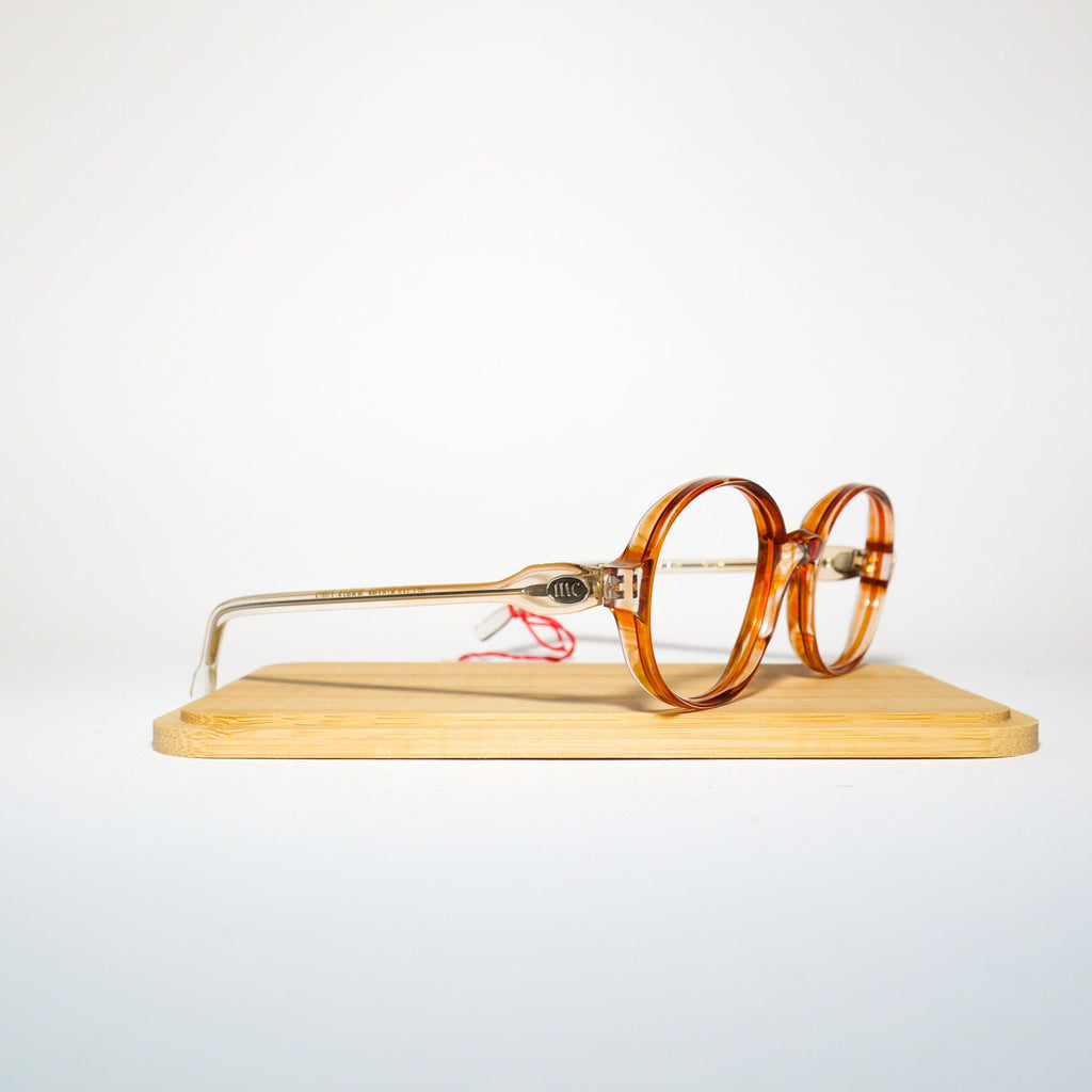 VINTAGE Marie Clair premium eyeglasses 1970s | brown and clear plastic frames with crystals | retro glasses frames | oversize eyeglasses