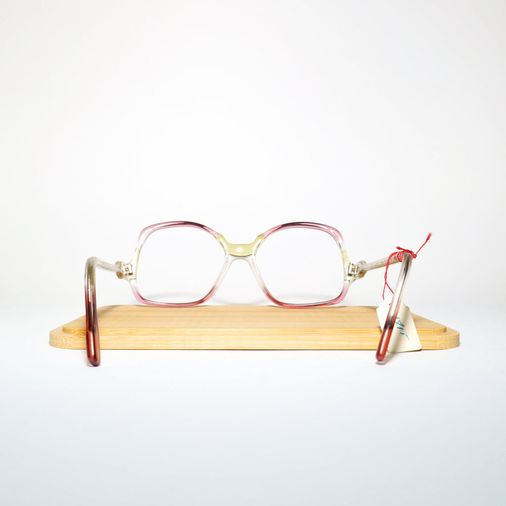 VINTAGE Marie Clair no5 premium eyeglasses 1970s | brown, yellow and clear plastic frames | retro glasses frames | oversize eyeglasses