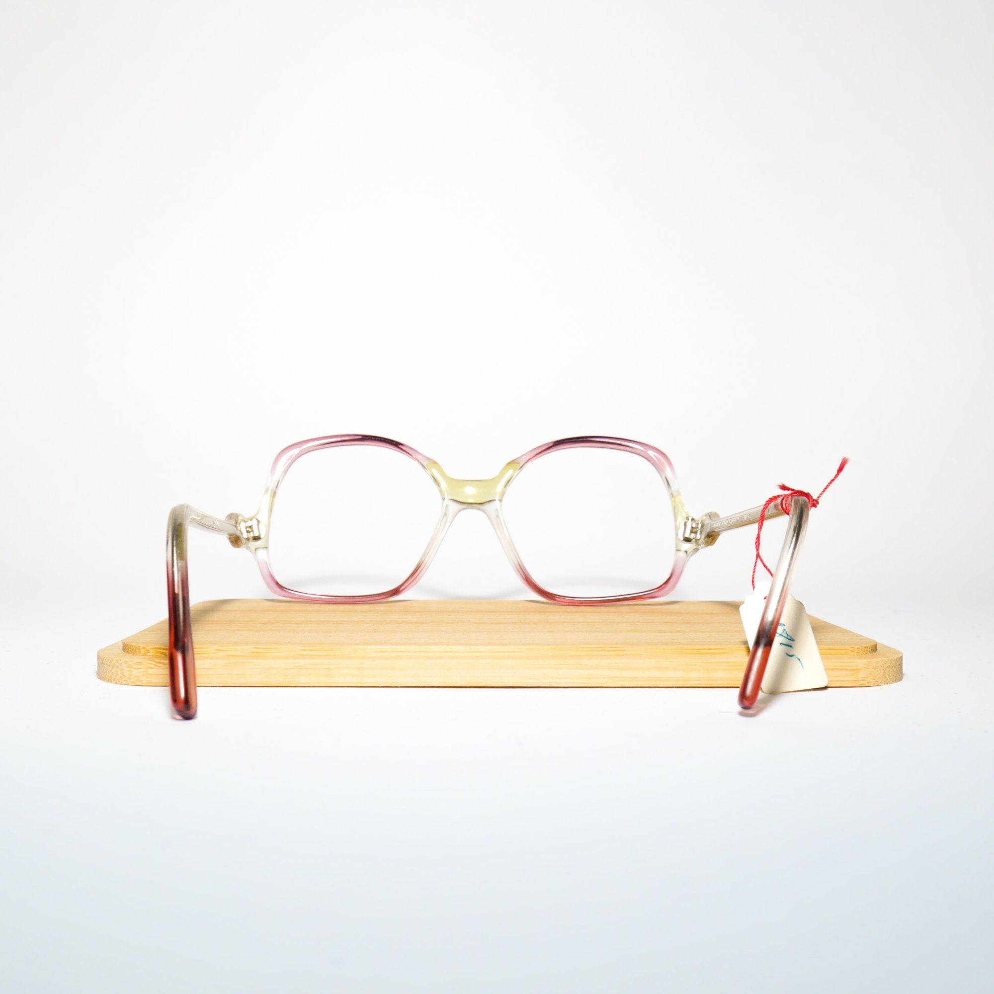 VINTAGE Marie Clair no5 premium eyeglasses 1970s | brown, yellow and clear plastic frames | retro glasses frames | oversize eyeglasses
