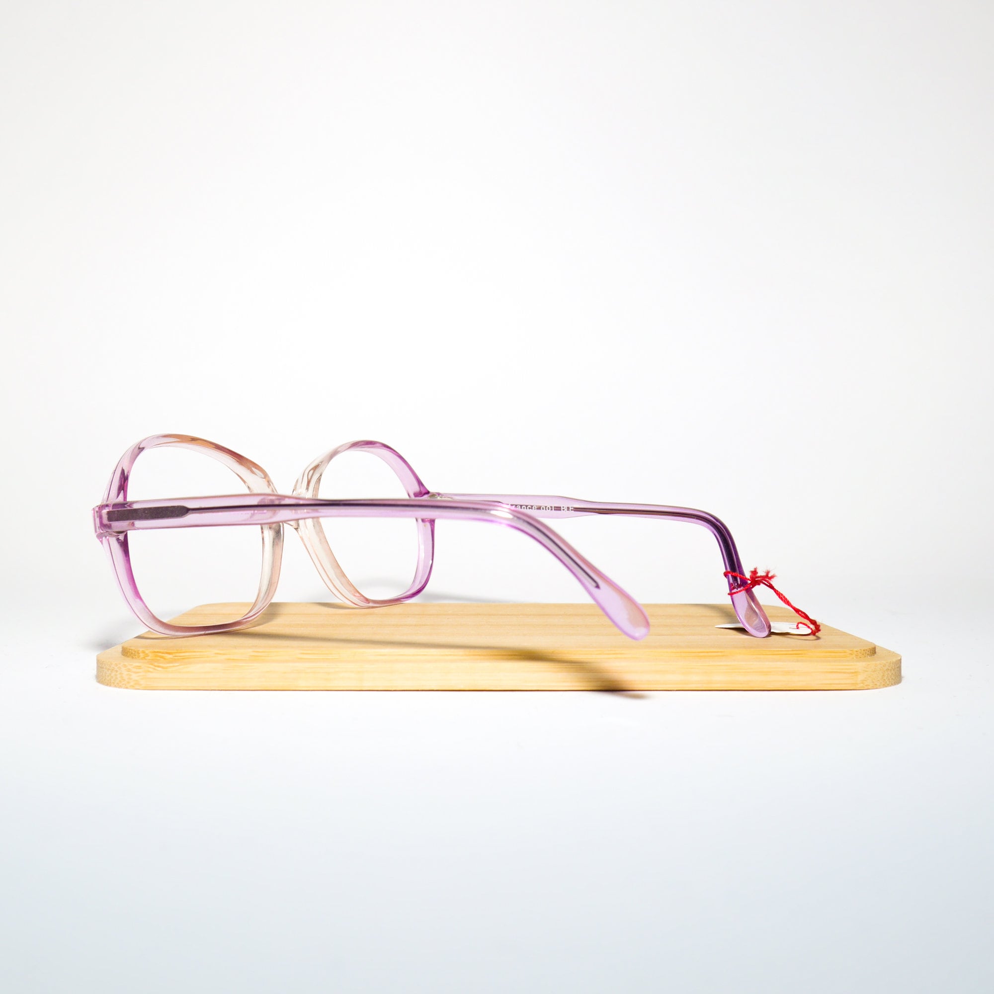VINTAGE premium eyeglasses 1970s | clear and pink plastic frames | square retro glasses frames | oversize eyeglasses | 50-18-130