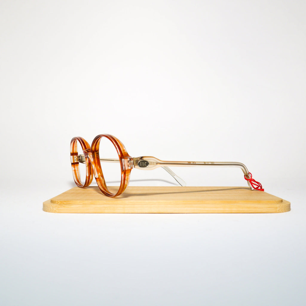 VINTAGE Marie Clair premium eyeglasses 1970s | brown and clear plastic frames with crystals | retro glasses frames | oversize eyeglasses