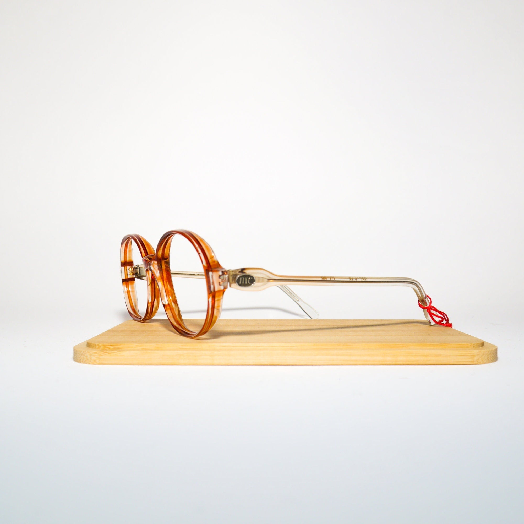 VINTAGE Marie Clair premium eyeglasses 1970s | brown and clear plastic frames with crystals | retro glasses frames | oversize eyeglasses