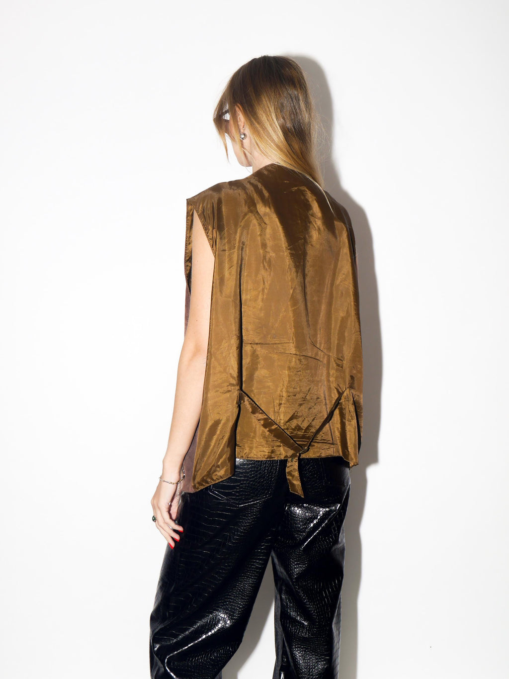 VINTAGE Brown Suede Leather Vest From The 1980s By John F. Gee Jeanswear