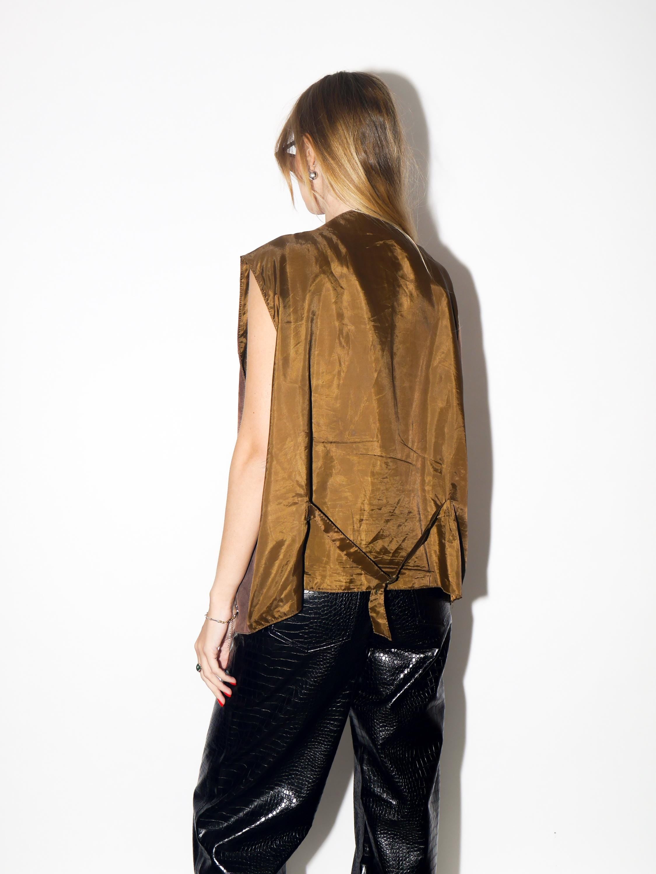 VINTAGE Brown Suede Leather Vest From The 1980s By John F. Gee Jeanswear