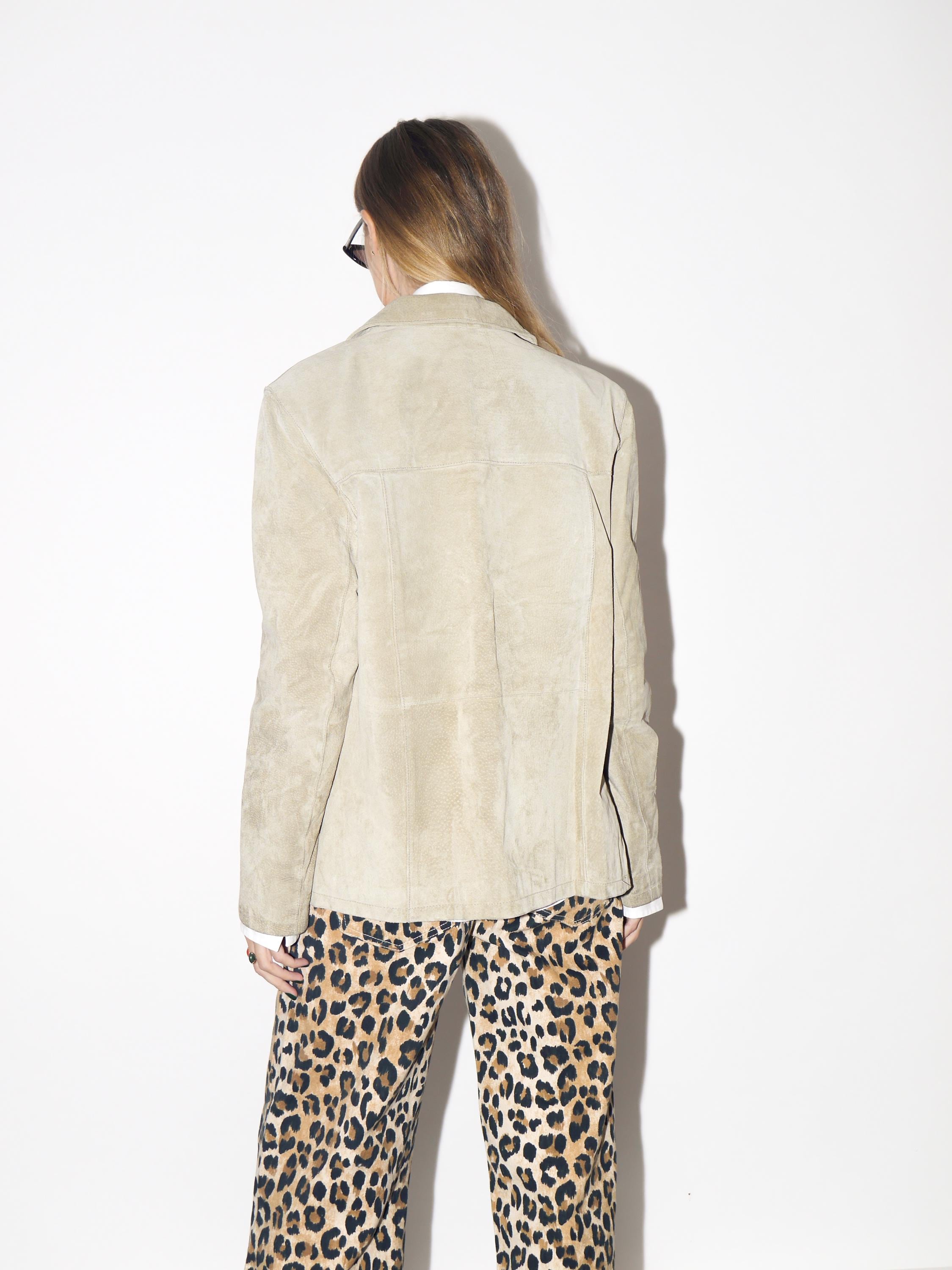 VINTAGE Ash Beige Suede Jacket From The 1990s