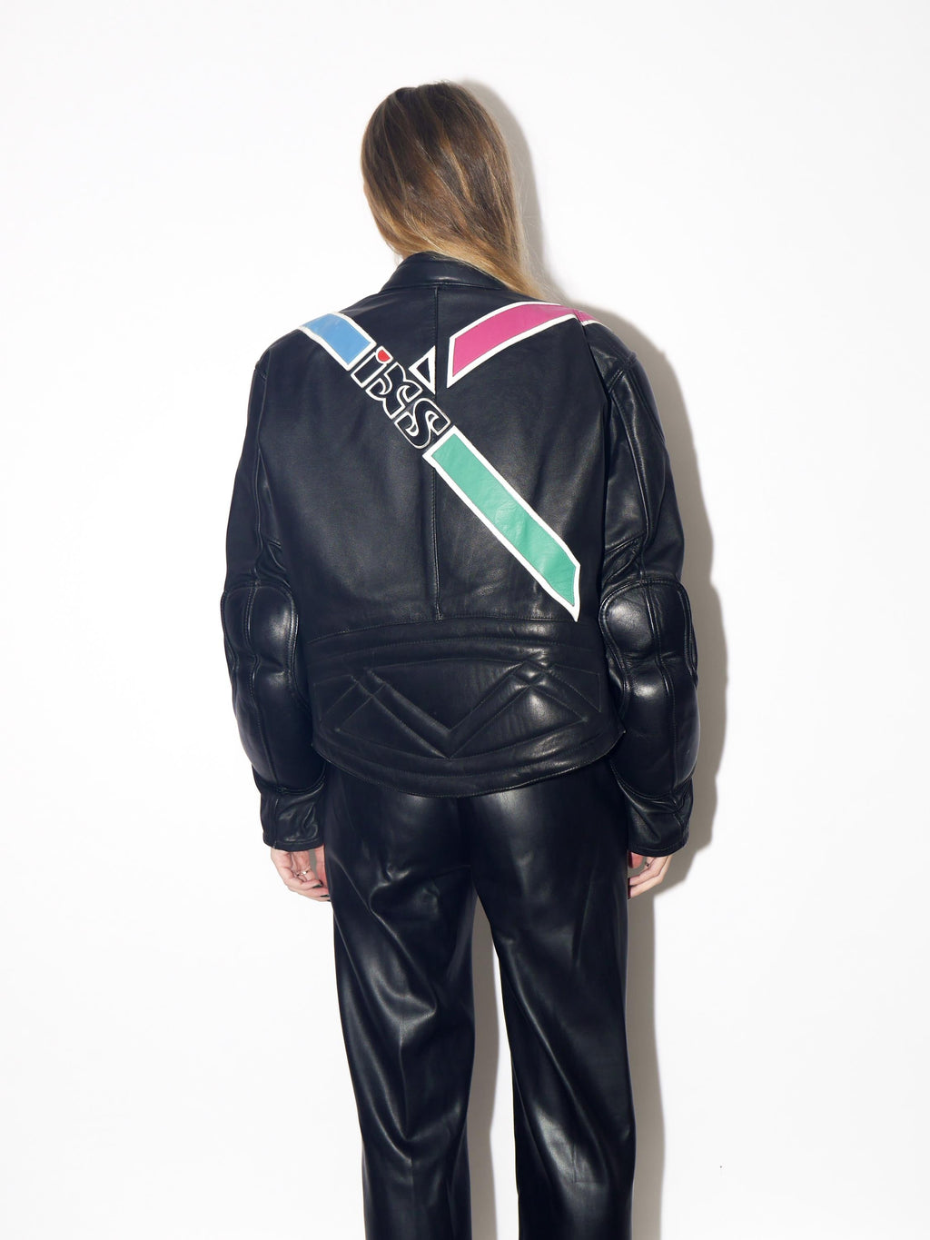 VINTAGE Black Motorcycle Leather Jacket From The 1980s By IXS Mode