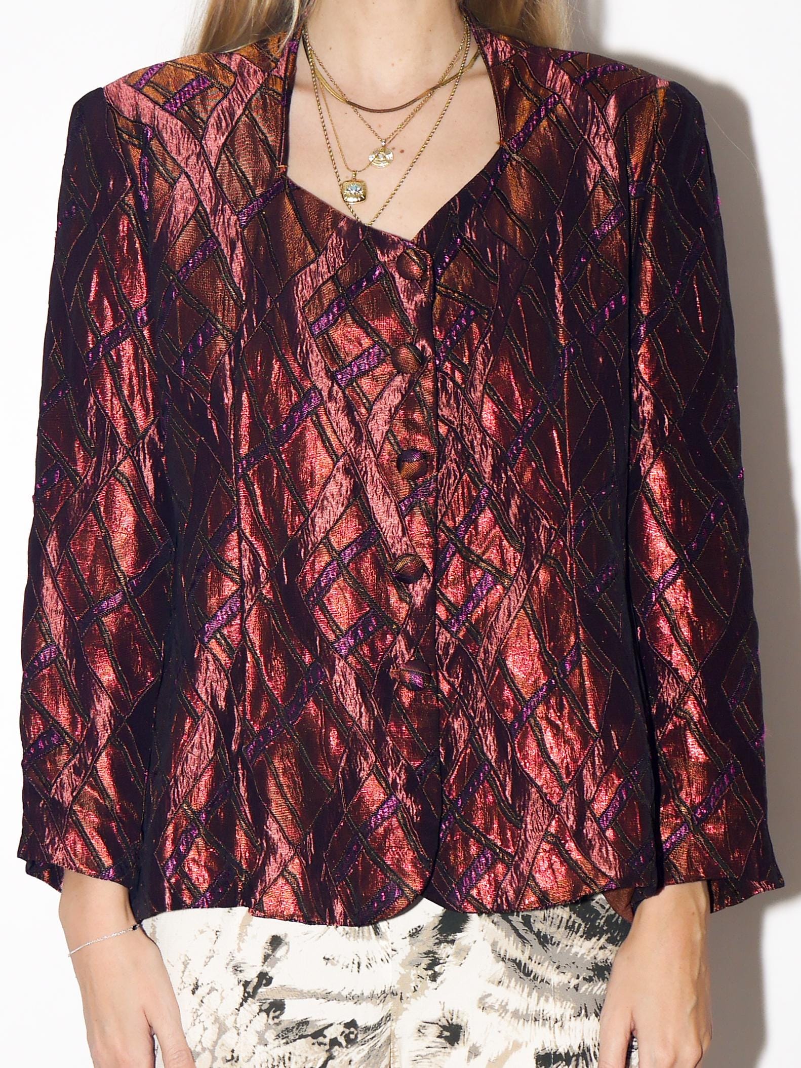 VINTAGE Rusty Red Shimmer Blazer From The 1980s