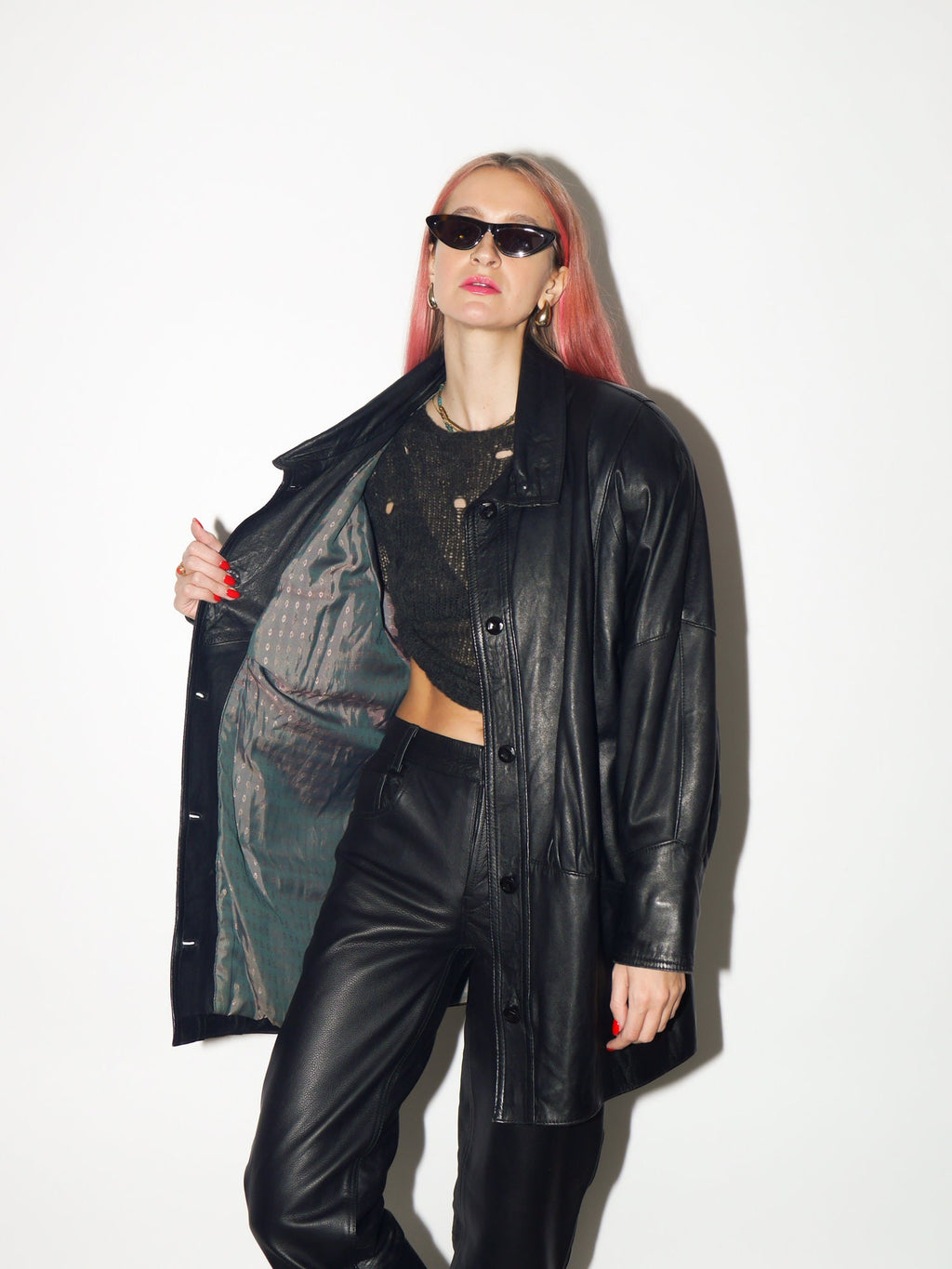 VINTAGE black leather jacket 1980s by Victor Sanjuan from Barcelona | black vintage leather jacket | Hailey Bieber leather jacket