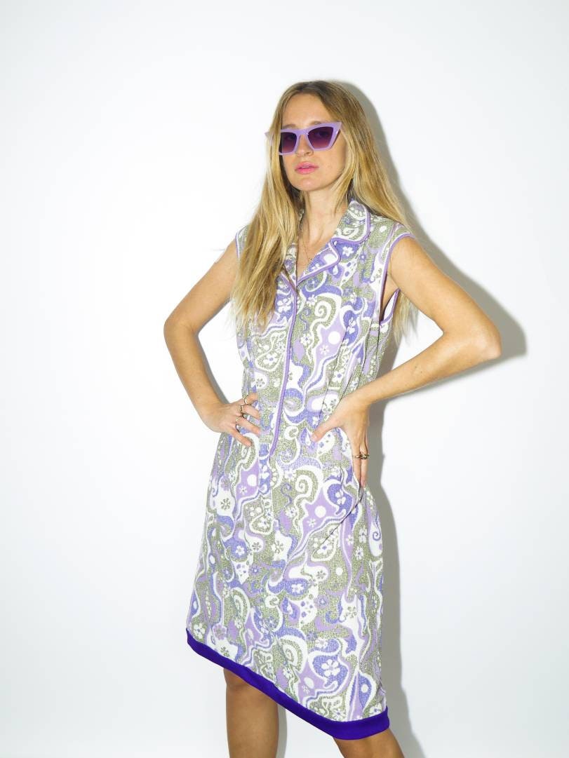 VINTAGE lilac polo mini dress from 1970s by Ina Exclusive®