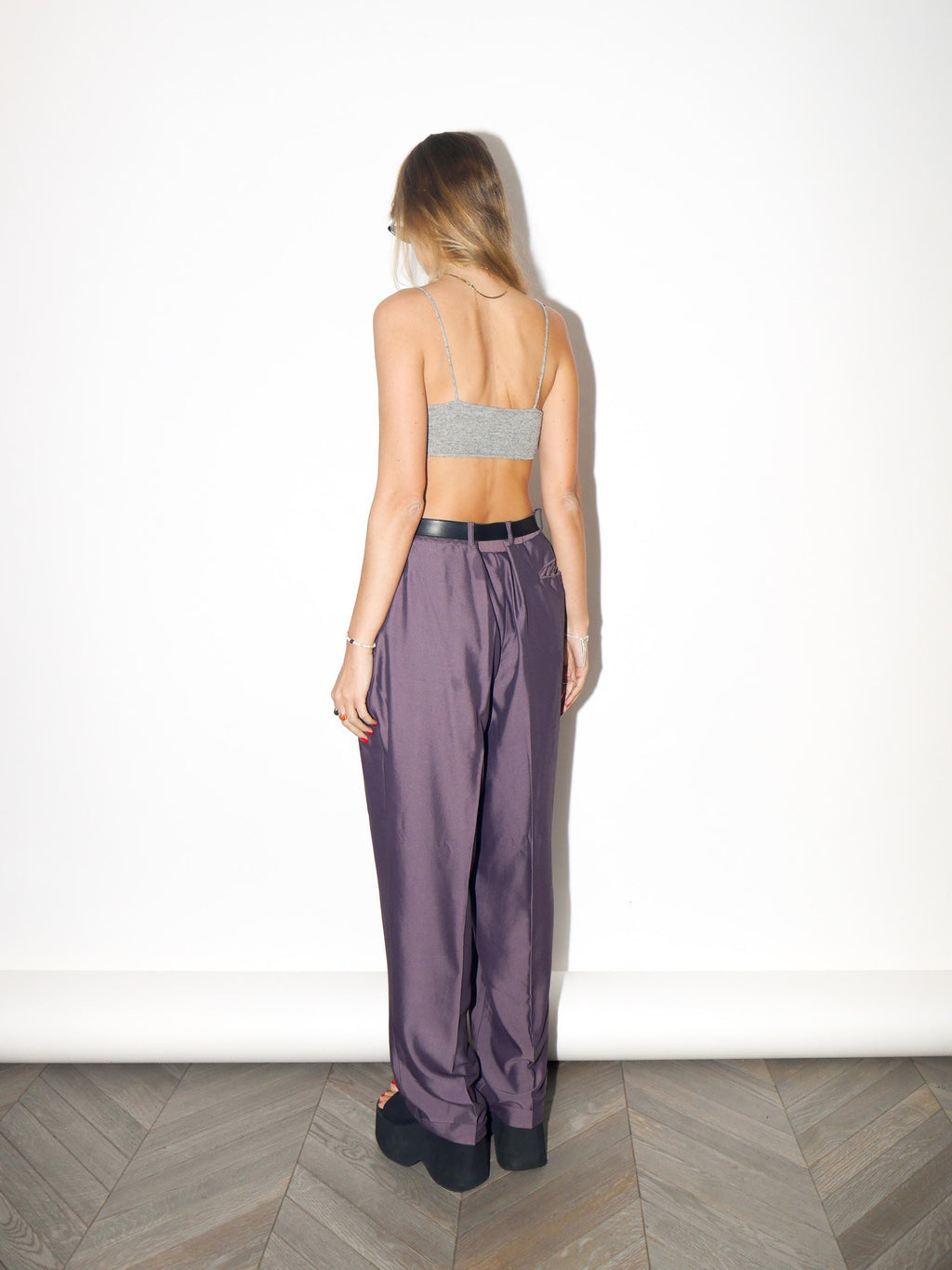 VINTAGE Purple Two‑Piece Suit With Slouchy Blazer And High‑Waist Trousers From The 1980s By Passenger By Cruse